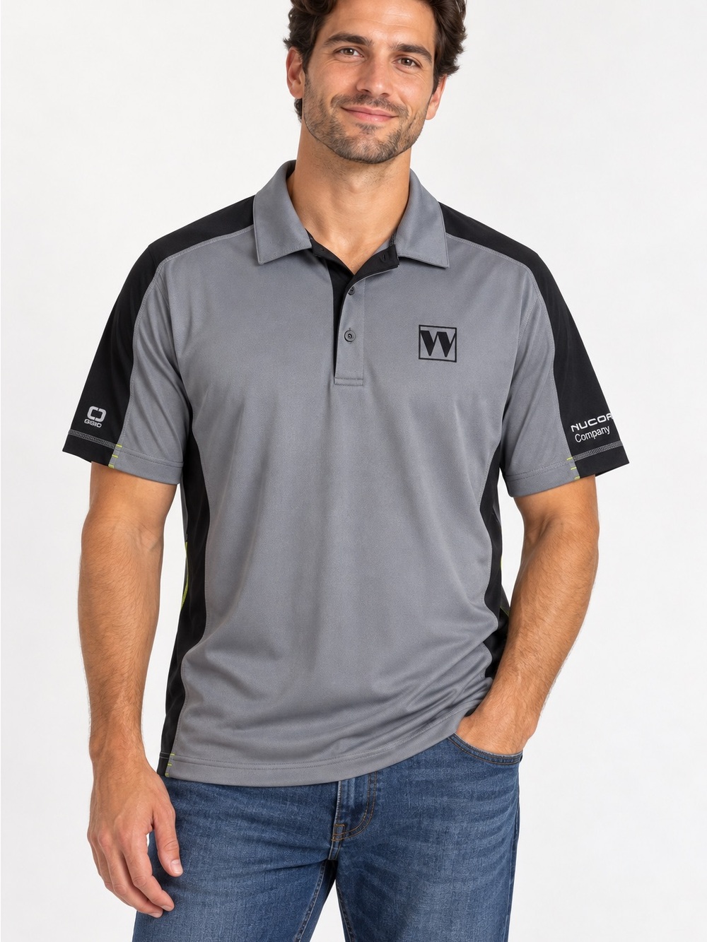 OGIO Men's Gray and Black Performance Polo Shirt NWT Sporty Size XL lightweight